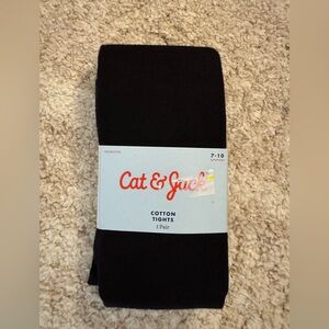 Cat & Jack girls footed cotton tights size 7-10 NEW